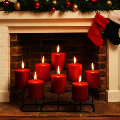 smtyle Black Fireplace Candelabra, 9 Candle Holders for Pillar Candles - color: Black-p9