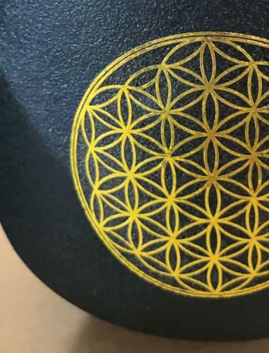 Set of 3 Singing Bowls Flower of Life Black 6-10 inch 6"A 8"F 10"C Frosted Chakra Quartz Crystal Sound Healing Crystal with 1 Mallet Suede 1 Striker 3 O-rings - size: 6"A 8"F 10"C