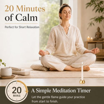 20 Minute Beeswax Meditation Candles, 20 Pack 3.15 Inch Mini Candles - color: White