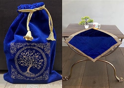 Indian Consigners Velvet Multi Purpose Altar Cloth Table Cover Square Tree of Life Soft Velvet Pouch