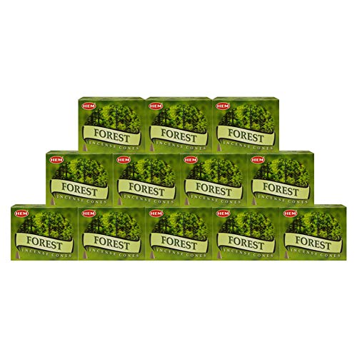 TRUMIRI Forest Incense Cones & Cone Incense Burner Bundle: 120pcs (12 Sets of 10pcs) - color: Forest
