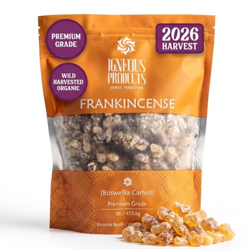Frankincense Resin Incense by Igneous Products - 2025 Harvested High Grade Frankincense Incense (1 LB / 453.6g) of Somalia - لبان الذكر الاصلي | Church Incense | Luban | Incienso De Iglesia - size: 16 oz (453.6 g)