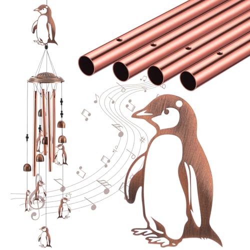 Briwooody 36" Penguin Wind Chimes for Outdoor Decor, Penguin Gift for Women - style: Penguin