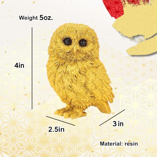 Good Luck owl Decor Figurine Japanese Home Indoor Outdoor feng Shui Decor Wealth Prosperity Money Statue Japanese Shrine Prayer