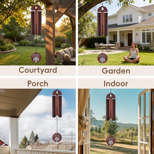 27 Inch Deep Tone Wind Chime for Outside, Bronze Outdoor Wind Chime