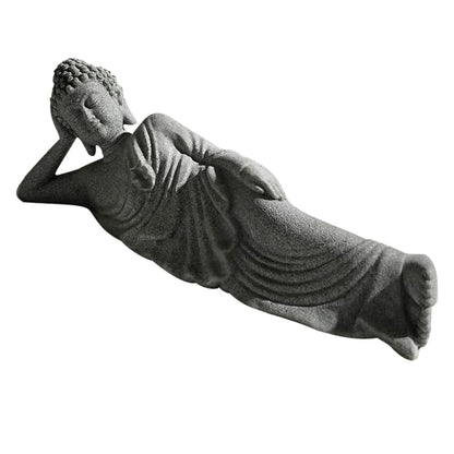 PRETYZOOM Little Reclining Buddha Ornament 3.54In Sandstone Mini Statue Indoor Zen Garden Meditation Decoration