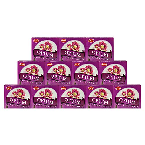 Opium Incense Cones and Cone Incense Burner Bundle Insence Insense Hem Incense - color: Opium