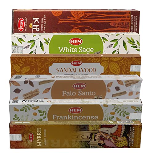 Hem Incense Sticks Variety Pack Masala Series and Holder Burner Bundle with 6 Classic Fragrances - color: Classic Fragrances
