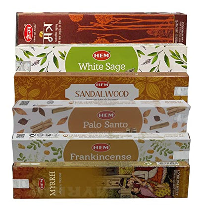 Hem Incense Sticks Variety Pack Masala Series and Holder Burner Bundle with 6 Classic Fragrances - color: Classic Fragrances