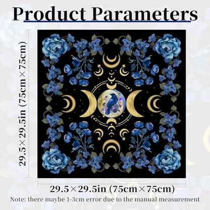 Altar Cloth Moon Star Printed Tarot Cloth Witchy Tablecloth
