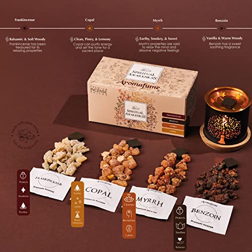 Spiritual Awareness Incense Brick Gift Set & Flower Burner, Aromafume