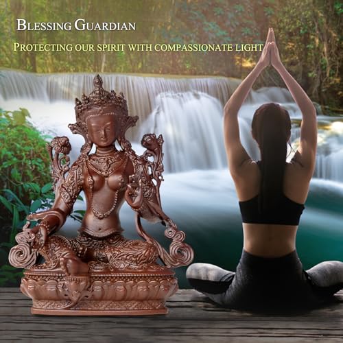 Green Tara Buddha Statue Pure Copper Handmade Zen Home Decor - color: Green Tara