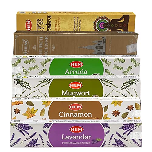 Hem Incense Sticks Variety Pack Masala Series and Holder Burner Bundle with 6 Unique Fragrances - color: Unique Fragrances