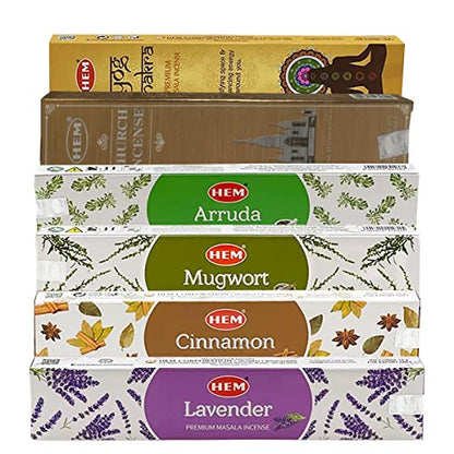 Hem Incense Sticks Variety Pack Masala Series and Holder Burner Bundle with 6 Unique Fragrances - color: Unique Fragrances
