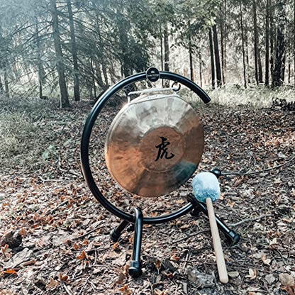 15" Table Gong Stand, Coated Steel, Medium — NOT MADE IN CHINA — for Meditation, Sound Healing Therapy and Yoga, 2-YEAR WARRANTY - size: Medium