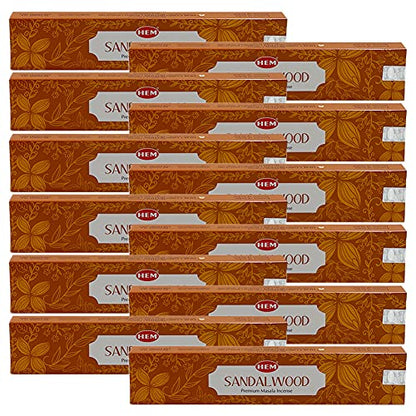 Sandalwood Masala Incense Sticks and Holder Burner Bundle from Hem Incense and Trumiri for Home Fragrance Insence Insiensos - color: Sandalwood Masala
