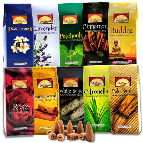 Backflow Incense Cones for Waterfall - 10 variants, 100 Cones [Improved]