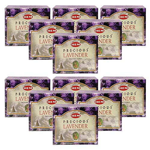 Precious Lavender Incense Cones and Cone Incense Burner Bundle Insence Insense Hem Incense - color: Precious Lavender