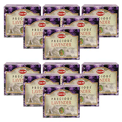 Precious Lavender Incense Cones and Cone Incense Burner Bundle Insence Insense Hem Incense - color: Precious Lavender