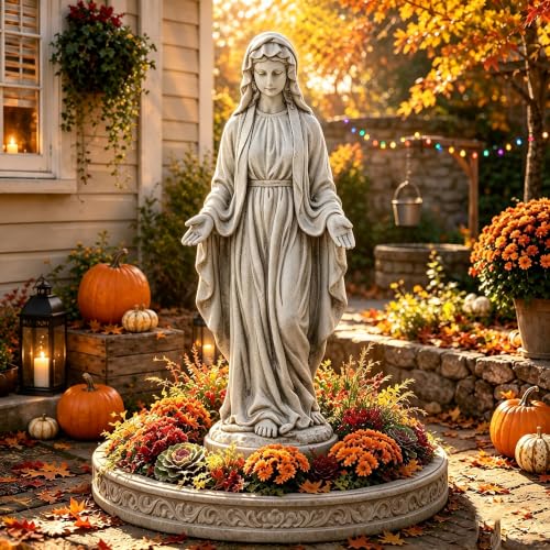 Virgin Mary Statue Outdoor, Large 30 in Religious Garden Statue - color: Virgin Mary-30"