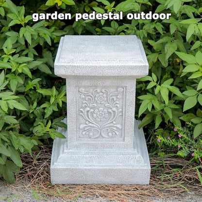 Classic Statuary Stand Outdoor Pedestal Sculpture Decor Plinth Base Riser, Garden or Home Resin Statuary Pedestal, 12.6" Tall, 7.3 Pounds
