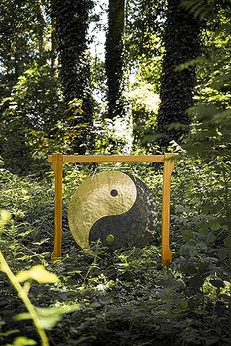 40" Wood Gong Stand, Solid Beech — MADE IN EUROPE — for Meditation, Sound Healing Therapy and Yoga, 2-YEAR WARRANTY - size: Large