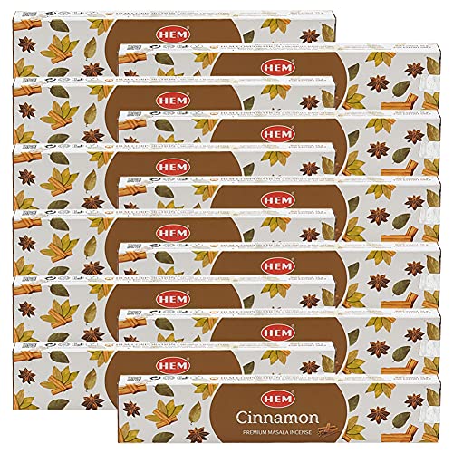 Cinnamon Masala Incense Sticks and Holder Burner Bundle from Hem Incense and Trumiri for Home Fragrance Insence Insiensos - color: Cinnamon Masala