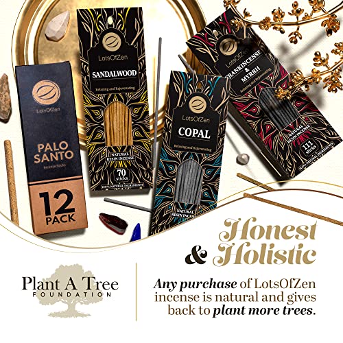 LOTS OF ZEN Sandalwood Incense Sticks, Natural Resin, 7.8-Inch, 70 Count - color: Sandalwood