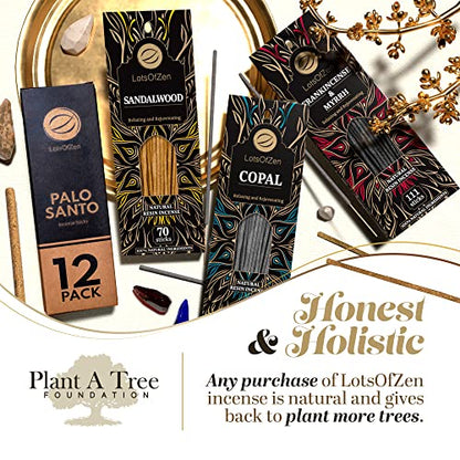 LOTS OF ZEN Sandalwood Incense Sticks, Natural Resin, 7.8-Inch, 70 Count - color: Sandalwood