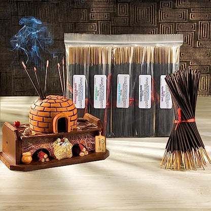 Floral Scents 11'' Incense Sticks - Variety Set 500 Pack - 11 inch - 5 Bundles 100 Sticks Per Fragrance Scent. Set Features Lychee, Op-ium, Somali Rose, Tuberose, Ylang