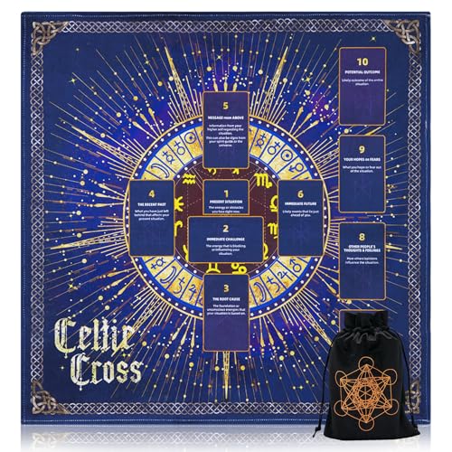 Knana Tarot Altar Cloth Velvet Tarot Mat for Reading with Tarot Bag(Star) - color: Star of David
