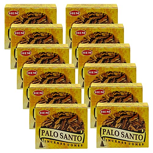 Palo Santo Incense Cones and Burner Holder Bundle from Hem Incense Trumiri for Smudging and Aroma - color: Palo Santo