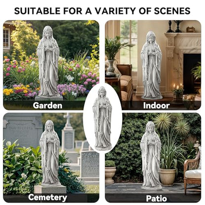 Virgin Mary Praying Statue, Large 30inch Outdoor Religious Sculpture - color: Praying Virgin Mary-29.5"