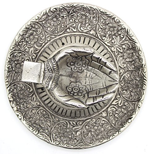Govinda - Tibetan Incense Burner Offering Hands with OM - 4.5 Inches Diameter X 1.25 Inches High
