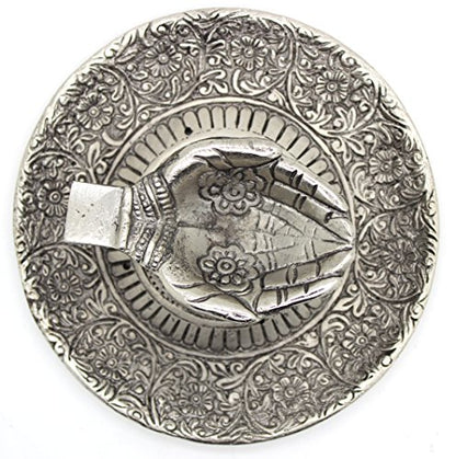 Govinda - Tibetan Incense Burner Offering Hands with OM - 4.5 Inches Diameter X 1.25 Inches High