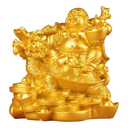 Hemobllo Laughing Buddha Statue Resin Craft Buddha Figurine Home Decor for Desk Bookshelf Living Room Meditation Space Chinese Home Decor 2.95 X 2.75 X 2.04 in